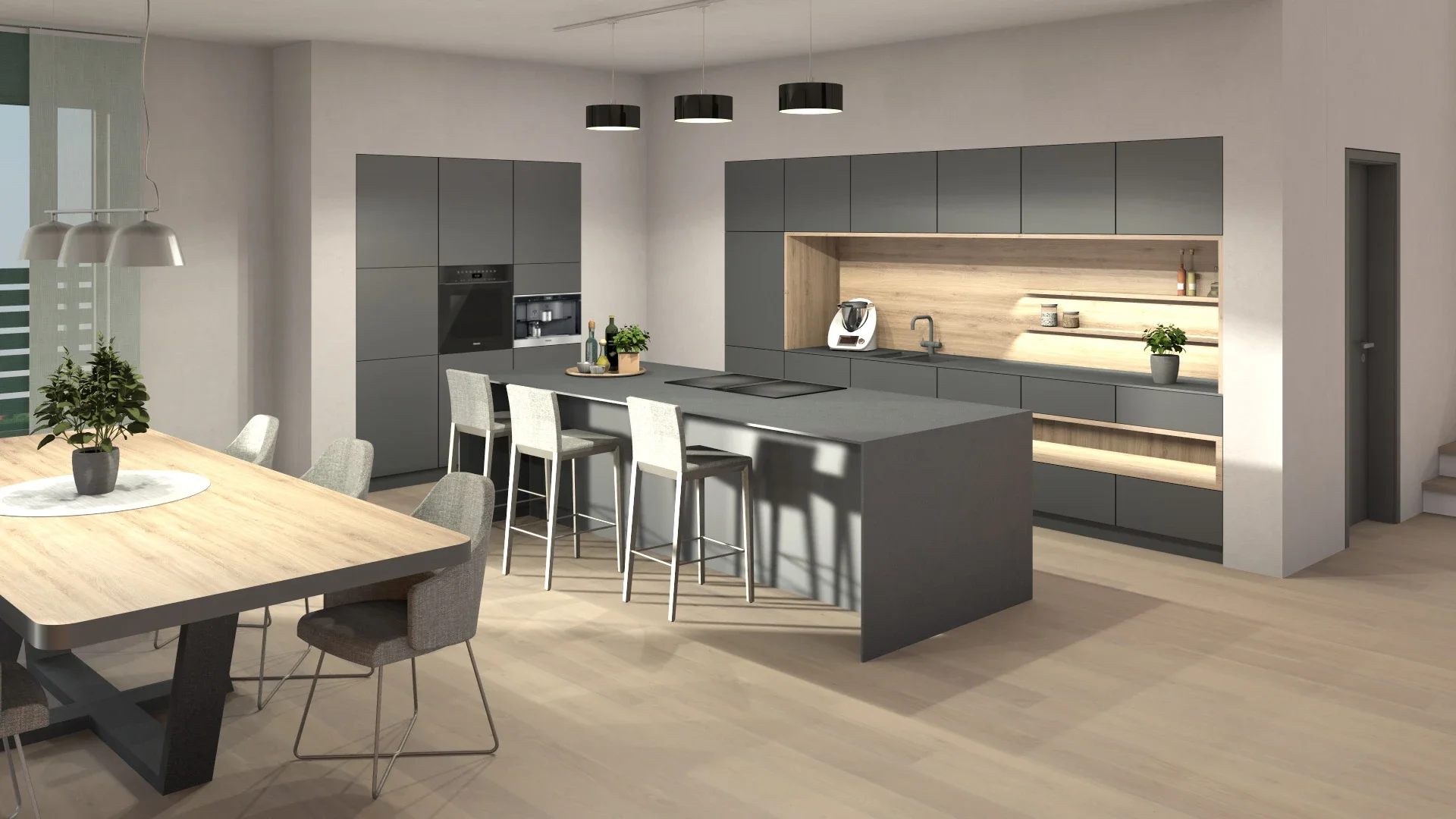 interior design photorealistic rendering palette cad kitchen design