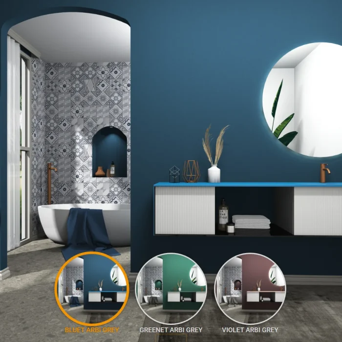 photorealistic rendering bathroom colour variations palette cad